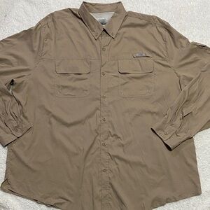 Ocean coast  size 3X big and tall Men's Tan long sleeve Shirt NWOT ¥